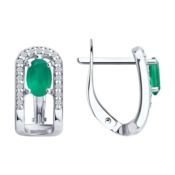 Серьги с английским замком из серебра