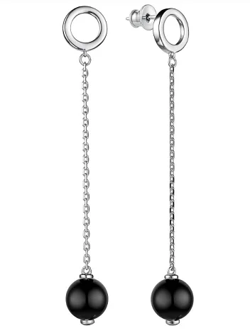 Серьги подвесные из серебра