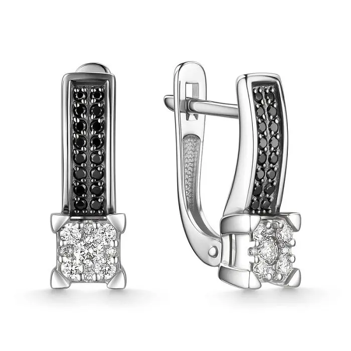 Серьги с английским замком из белого золота Серьги с английским замком из белого золота