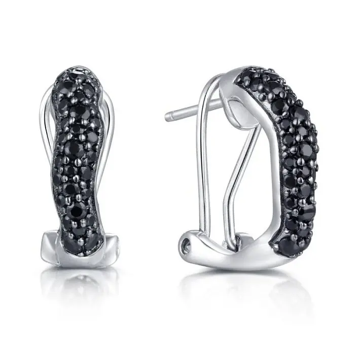 Серьги с английским замком из серебра