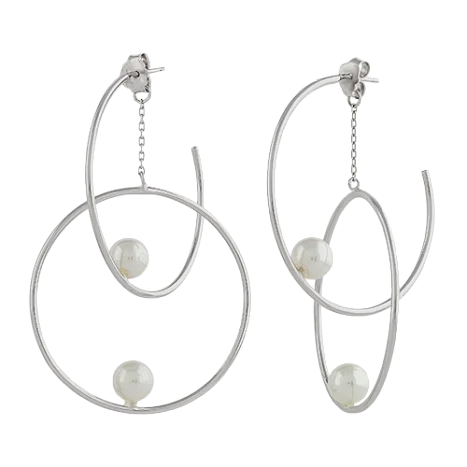 Серьги подвесные из серебра