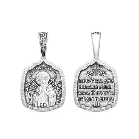 Подвеска икона из черного серебра