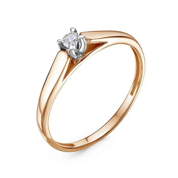 Кольцо декоративное из комбинированного золота вид 1