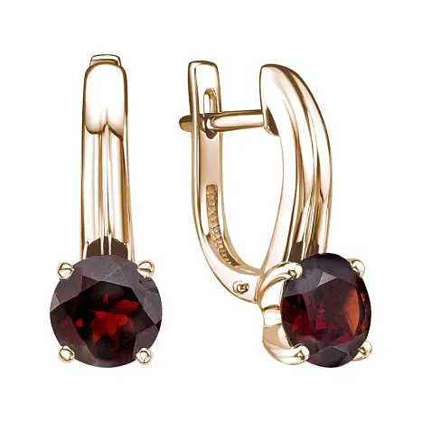 Серьги с английским замком из красного золота