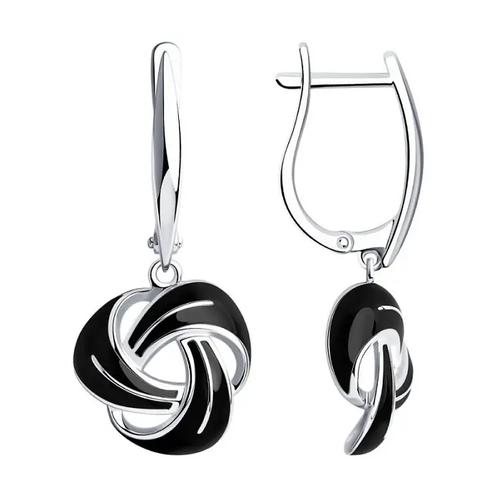 Серьги подвесные из серебра