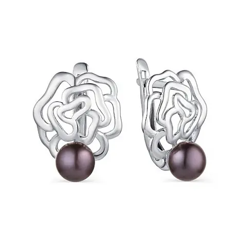 Серьги с английским замком из серебра