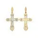 Подвеска крест из комбинированного золота