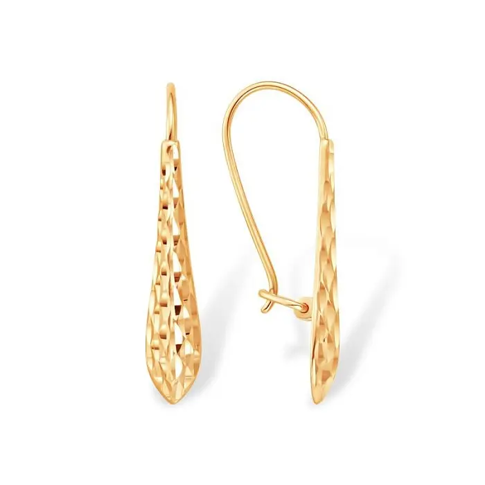 Серьги петельки из красного золота