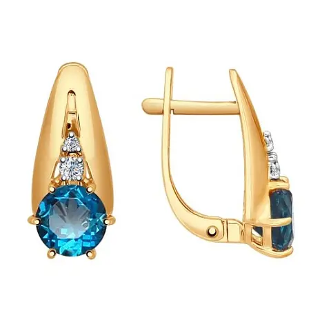Серьги с английским замком из красного золота