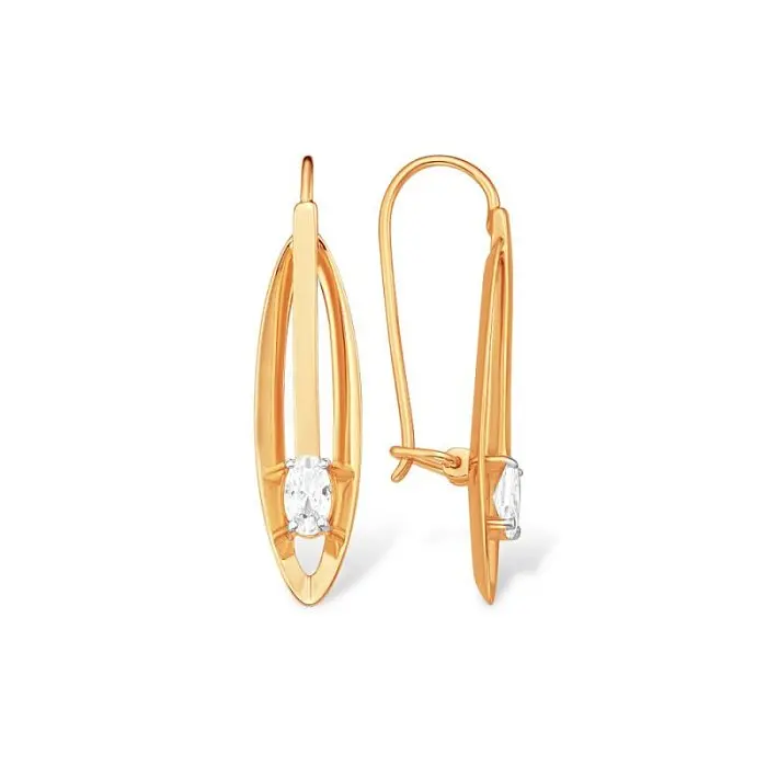 Серьги петельки из красного золота