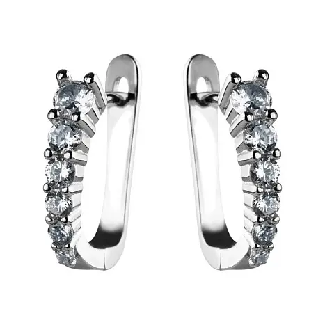 Серьги с английским замком из серебра