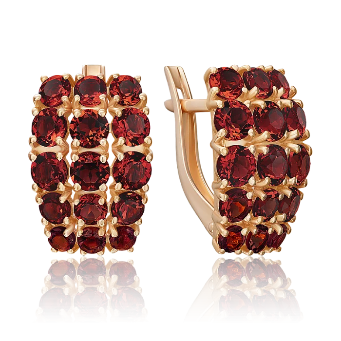 Серьги с английским замком из красного золота