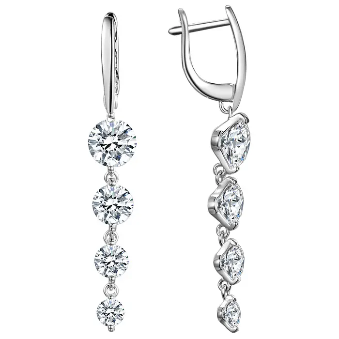 Серьги подвесные из серебра