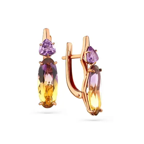 Серьги с английским замком из красного золота