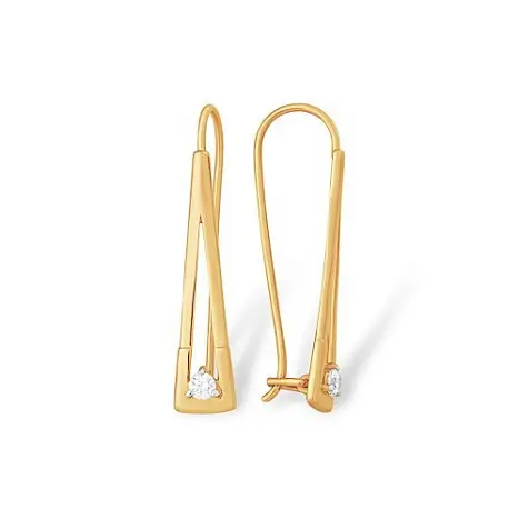 Серьги петельки из красного золота