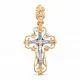 Подвеска крест из комбинированного золота