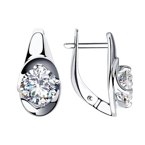 Серьги с английским замком из серебра