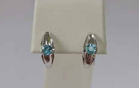 Серьги с английским замком из серебра