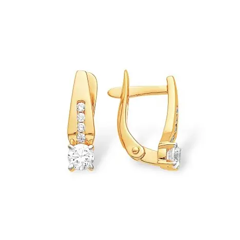 Серьги с английским замком из красного золота