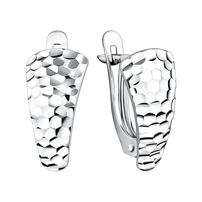 Серьги с английским замком из серебра
