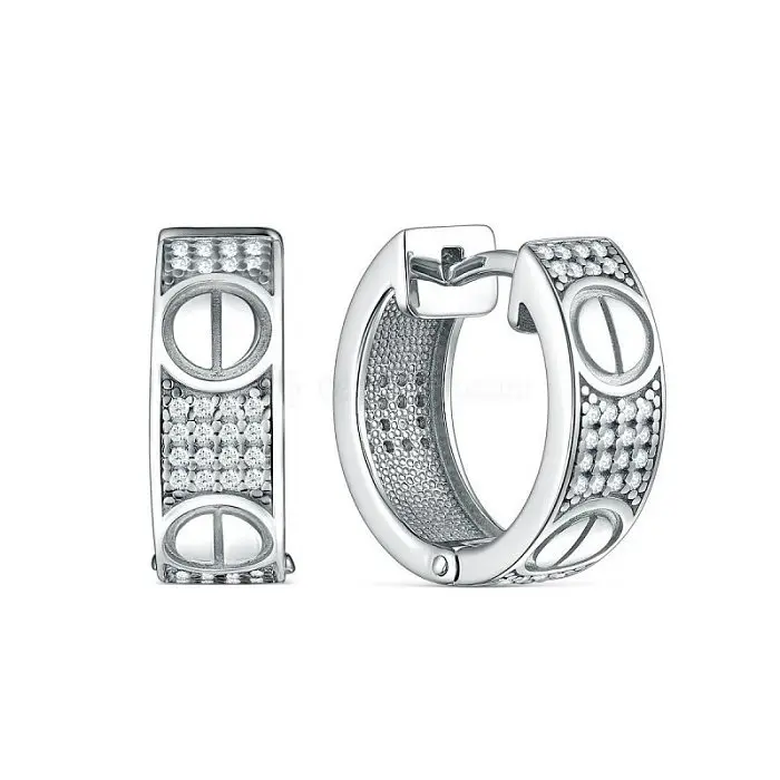 Серьги с английским замком из серебра вид 1