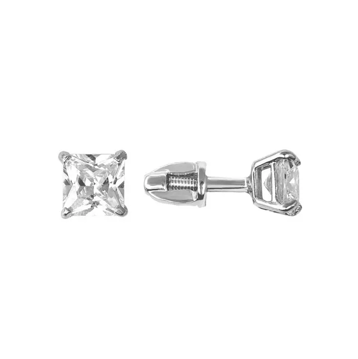Серьги пуссеты из серебра