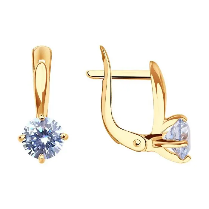 Серьги детские из красного золота