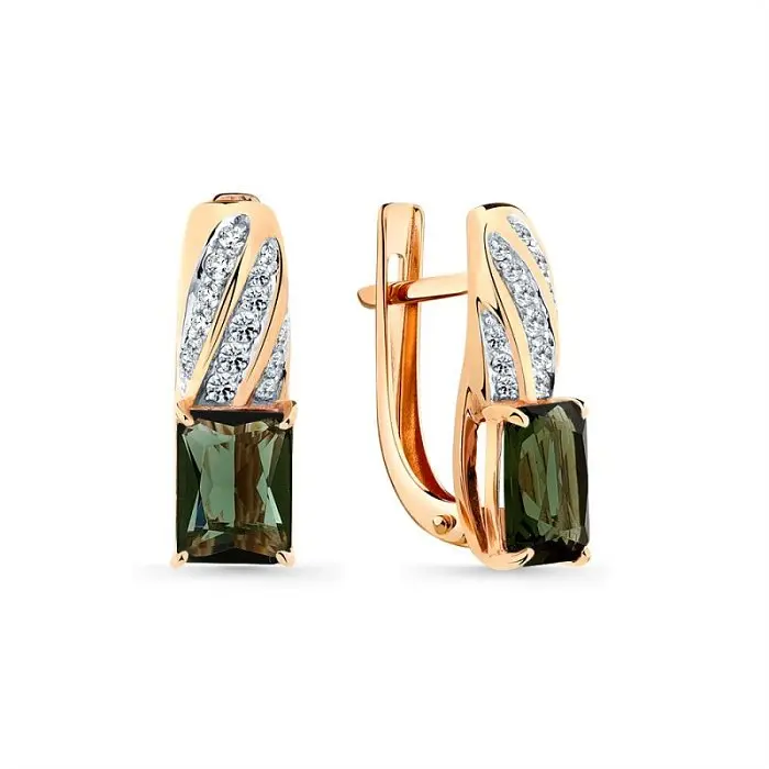 Серьги с английским замком из красного золота