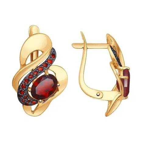 Серьги с английским замком из красного золота