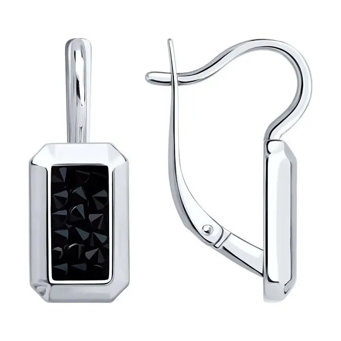 Серьги с английским замком из серебра