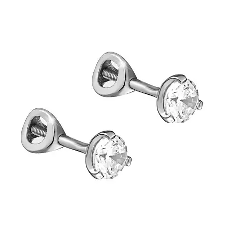 Серьги пуссеты из серебра