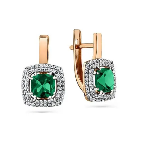 Серьги с английским замком из красного золота