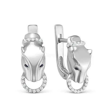 Серьги с английским замком из серебра