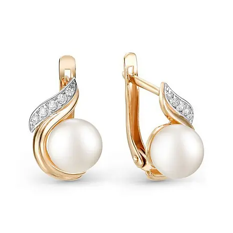 Серьги с английским замком из красного золота