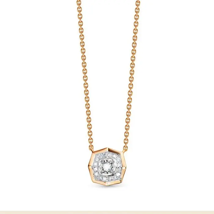 Цепь колье из комбинированного золота