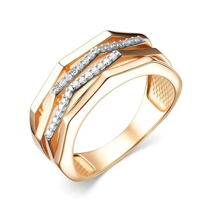 Кольцо декоративное из комбинированного золота