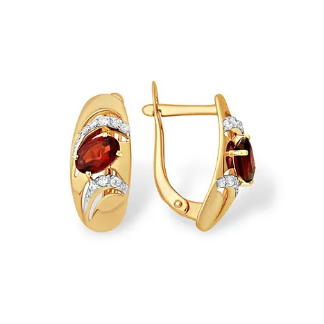 Серьги с английским замком из красного золота