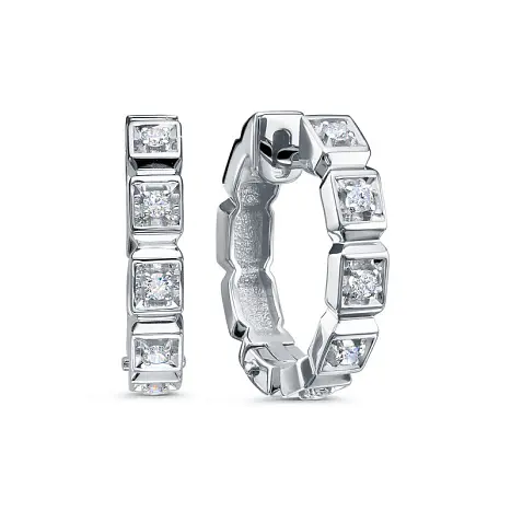 Серьги конго из белого золота