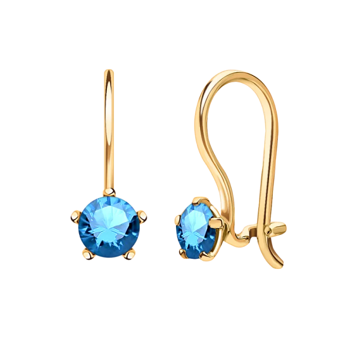 Серьги детские из красного золота