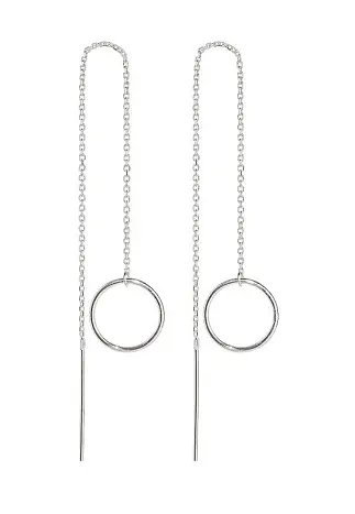 Серьги цепочки из серебра