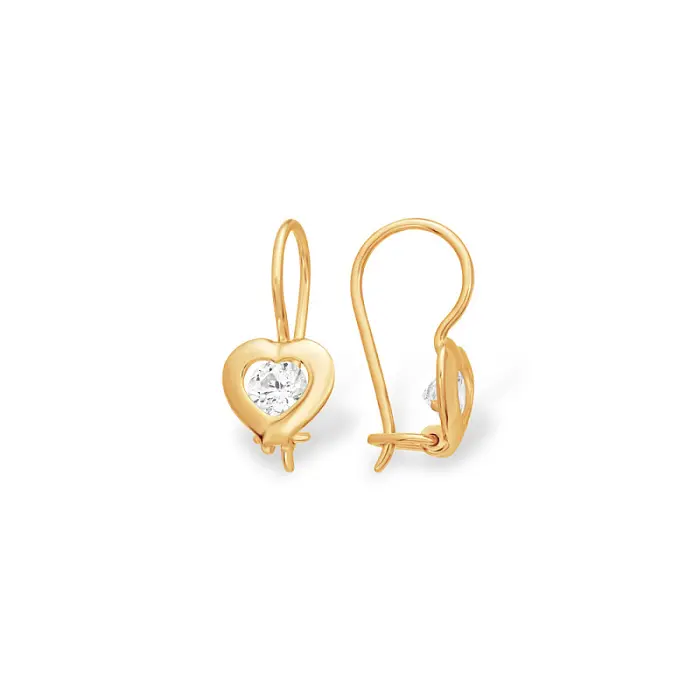 Серьги детские из красного золота