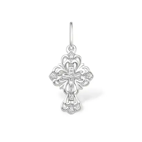 Подвеска крест из серебра