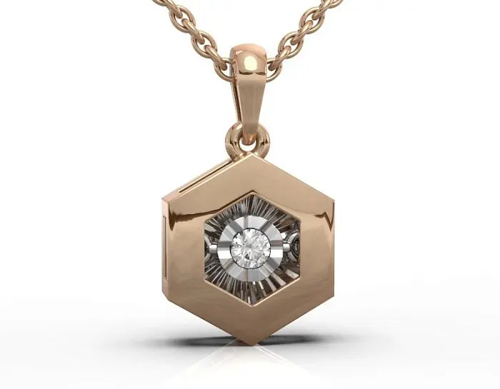 Подвеска декоративная из комбинированного золота