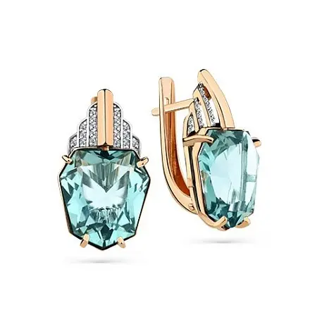 Серьги с английским замком из красного золота