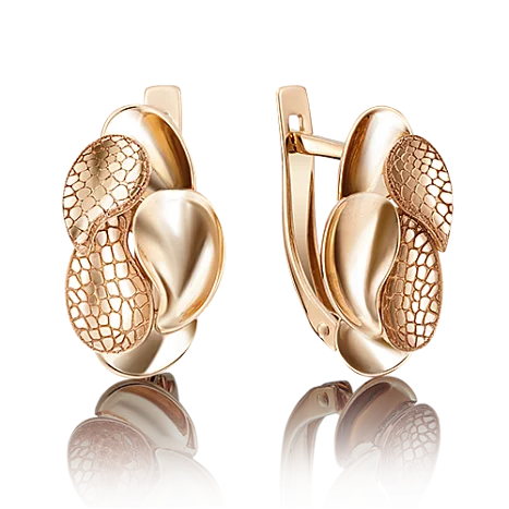 Серьги с английским замком из красного золота