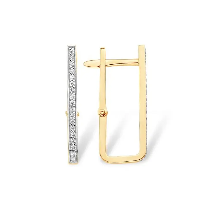 Серьги с английским замком из красного золота