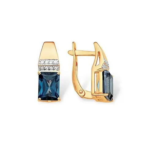 Серьги с английским замком из красного золота