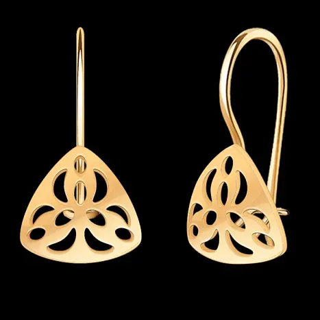 Серьги петельки из красного золота