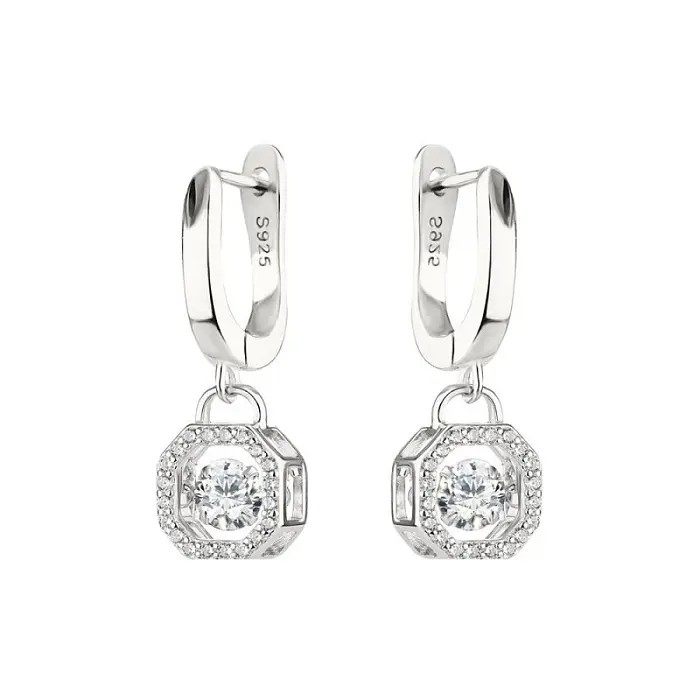 Серьги подвесные из серебра