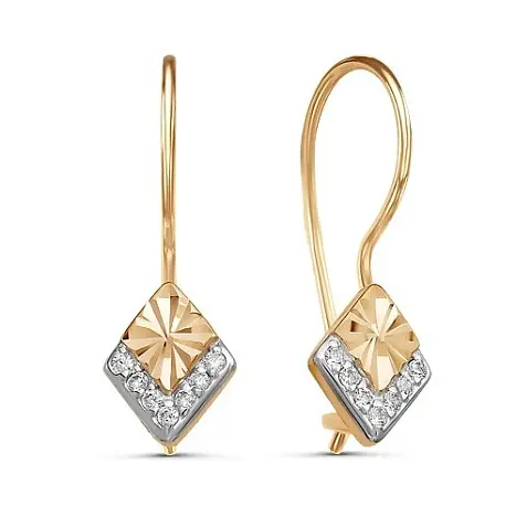 Серьги детские из красного золота